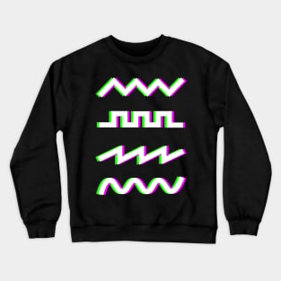 Glitch Synthesizer Audio Waveforms Crewneck Sweatshirt